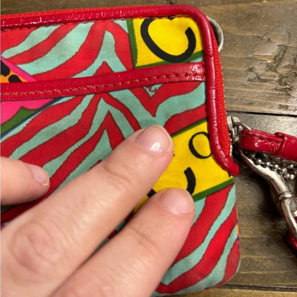 Coach Poppy Graffiti Wristlet